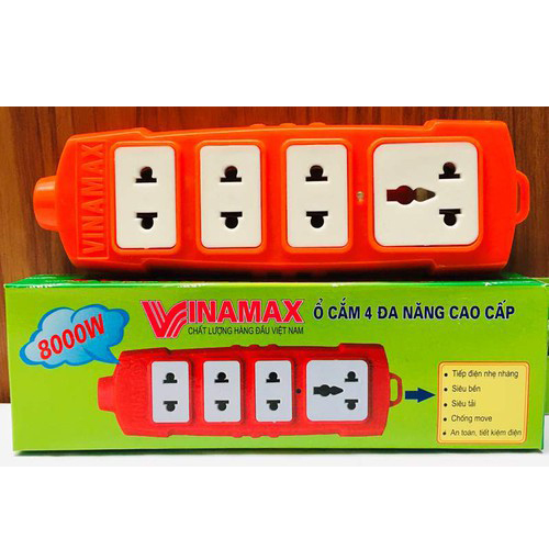 Ổ cắm điện 4 ổ chịu tải 8000w