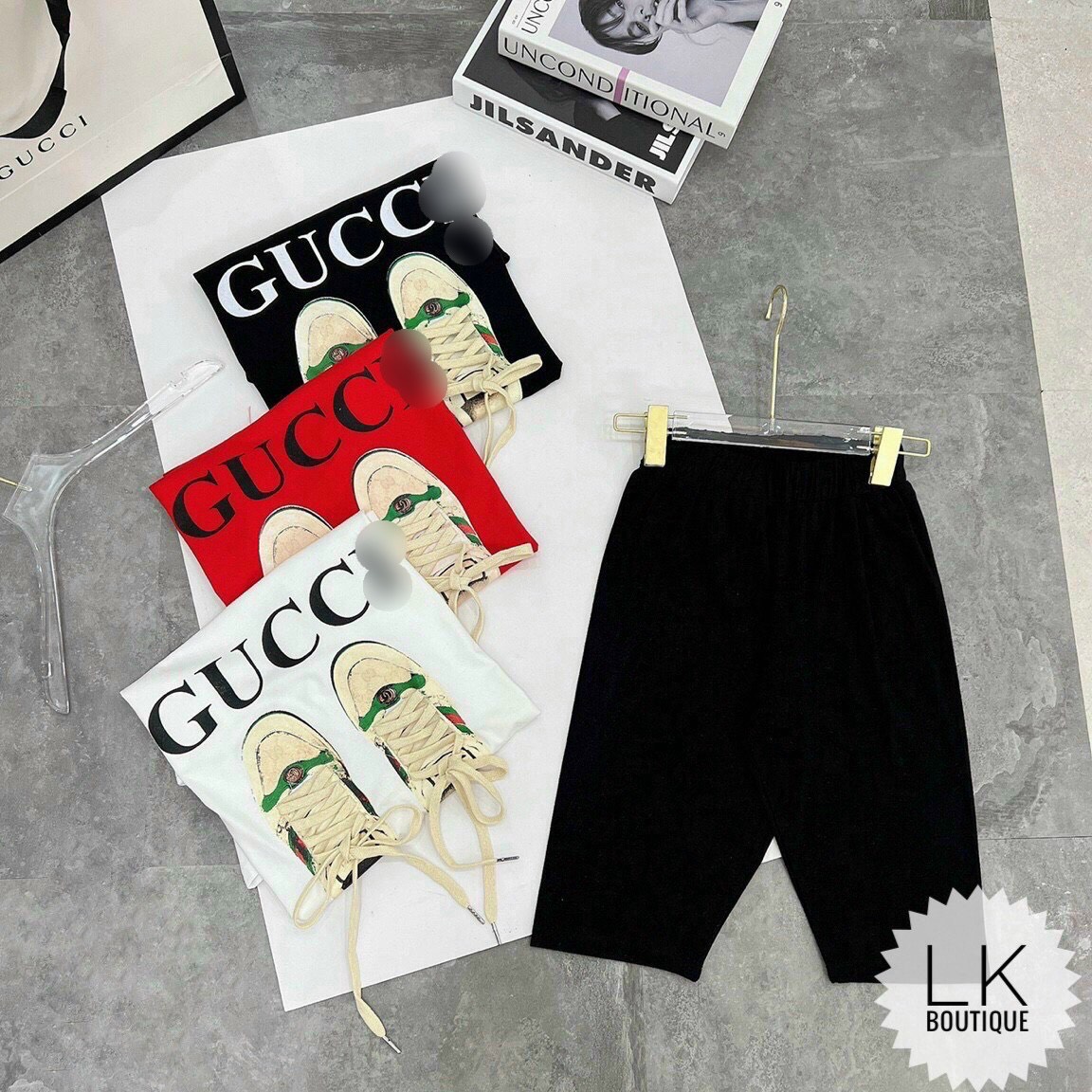 (Freeship) Sét Áo Phông Giày G.C và quần Legging Siêu Cá Tính