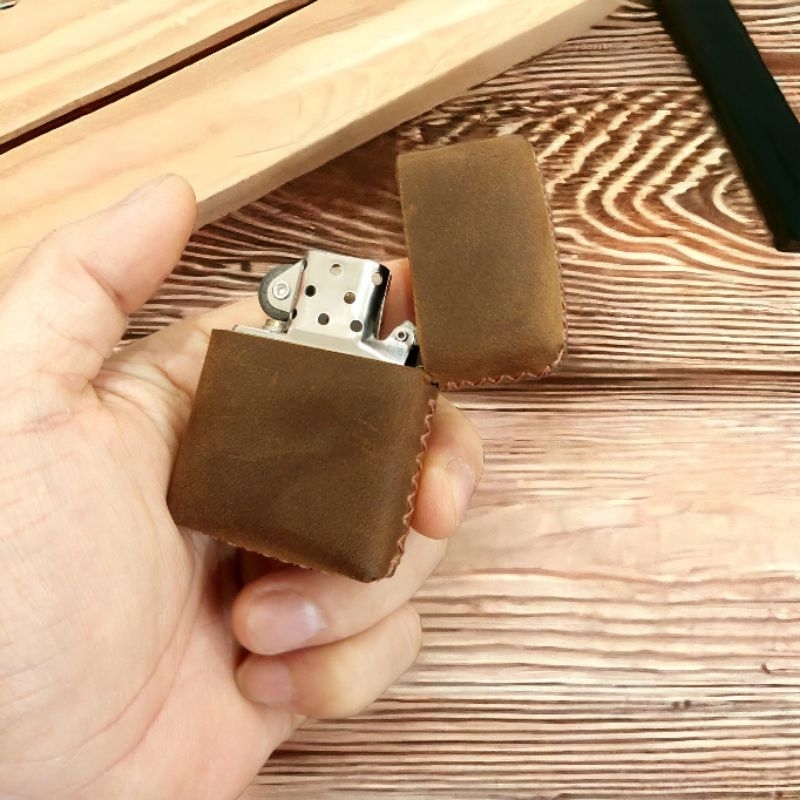 Bao Da Trùm Zippo Classic, Bao da Thật Zippo, da handmade