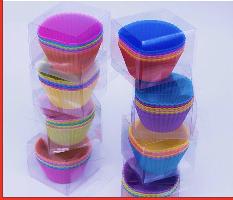 Khuôn cupcake silicon tròn dày hộp 6 - 12 chiếc