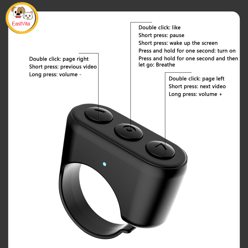 Bluetooth-compatible Remote Control Page Turner Compatible For Tik Tok Mobile Phone Remote Shutter Selfie Button