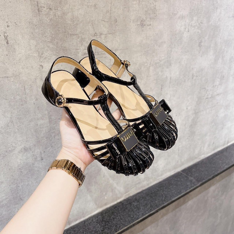 Sandal rọ miu miu dây đan sợi mảnh cao cấp AS01