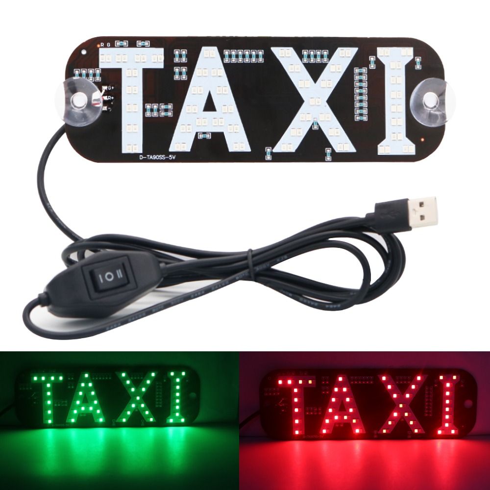 QUYAN 1Pc Đèn hiệu tín hiệu Đèn Led taxi 2 màu Công tắc màu đỏ/xanh lá cây Đèn tín hiệu xe hơi Bền Kính chắn gió Đèn báo hiệu taxi Phụ Kiện Xe Hơi