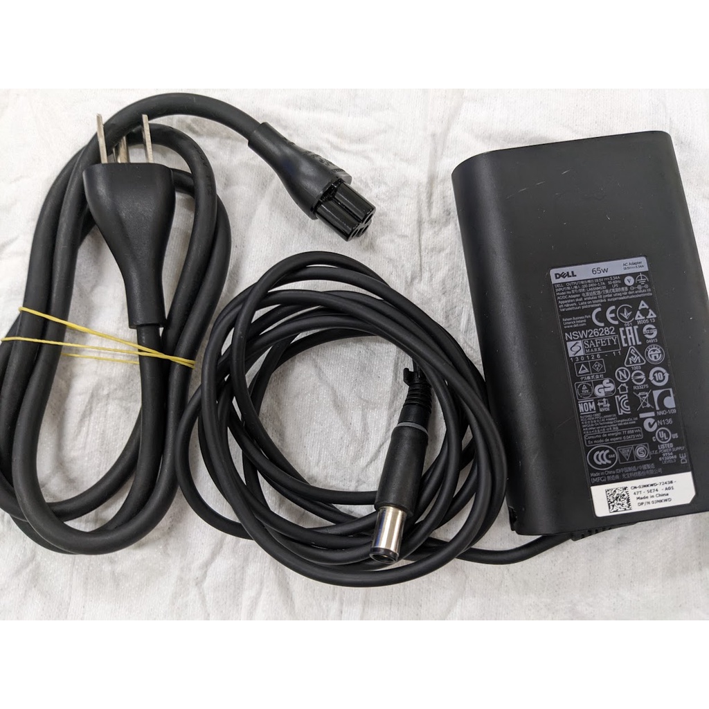 Sạc laptop dell zin 19.5v 3.34a 65w đầu kim to cục adapter dell 65w chân tròn to
