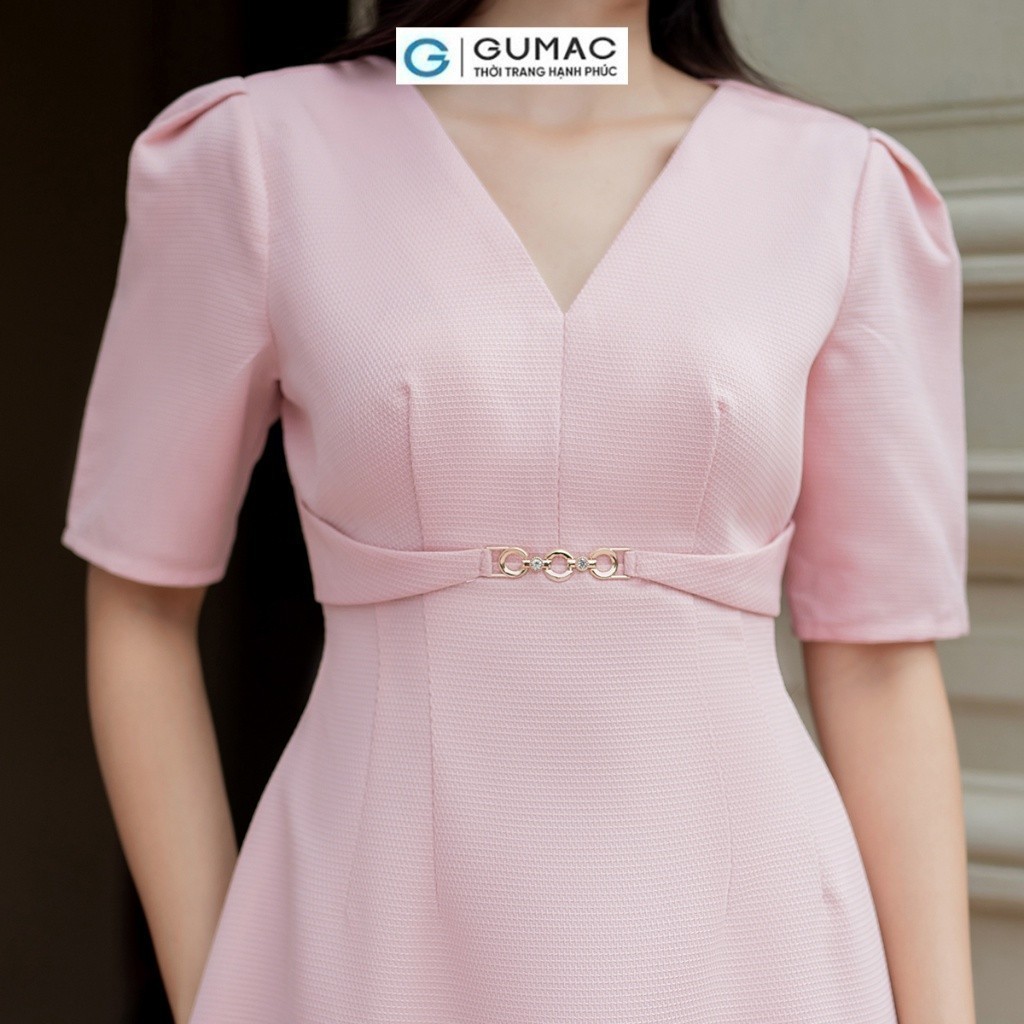Đầm nữ A phối phụ kiện thời trang GUMAC DD07045