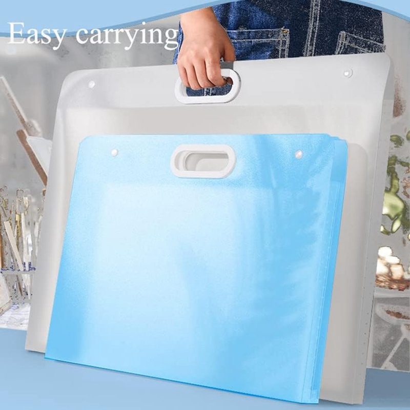 2Pcs Plastic Art Portfolio Folder Arts Storage Case for , Student Drawing Container, Kids Artworks