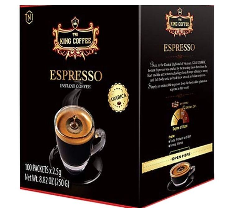[100 stick] cà phê đen Espesso, cafe đen, king coffee espresso