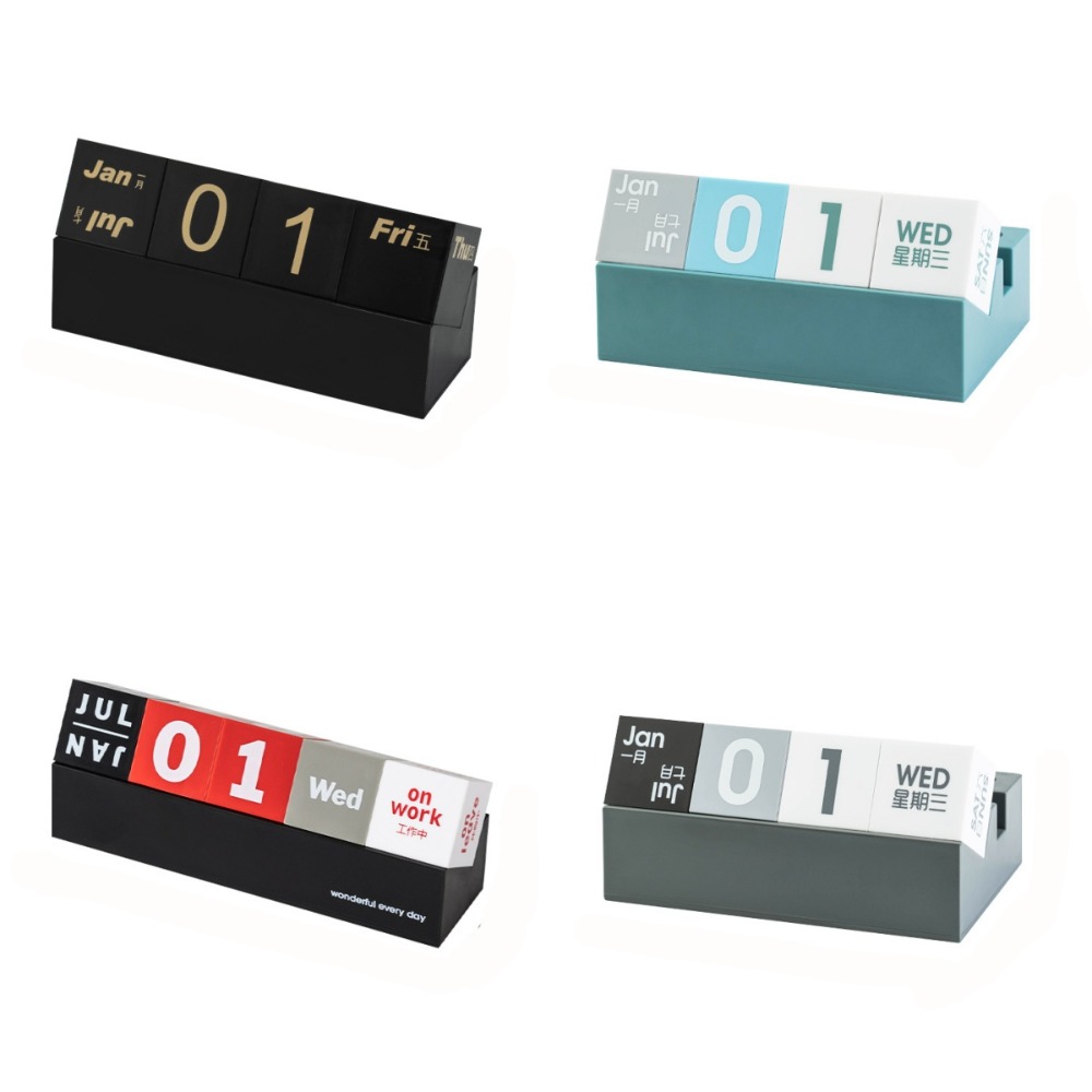 Practical Creative Cube Shape Perpetual Calendar Date Display Ornaments Multi-function Desk Calendars Mini DIY Phone Holder Daily Use.