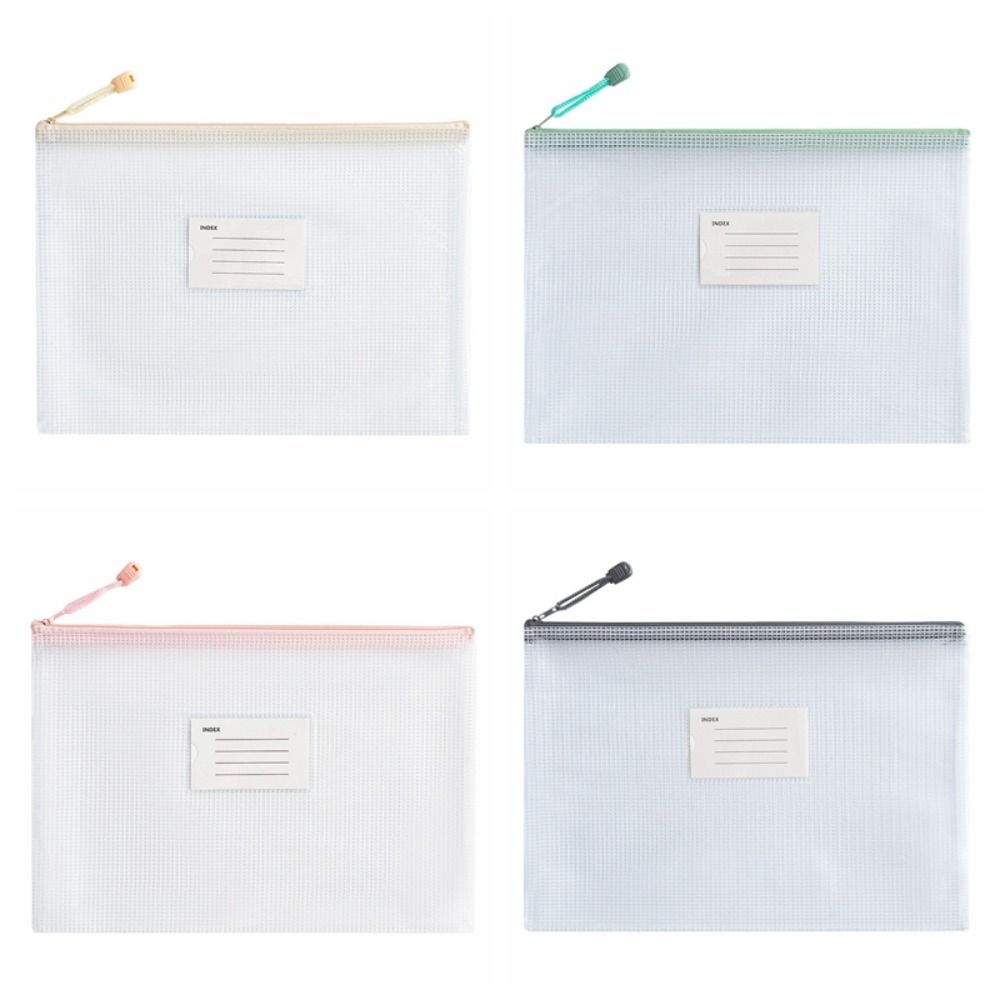 A4 Mesh File Portable PVC A4 Mesh File Bag Thickened Transparent Information Bag ...