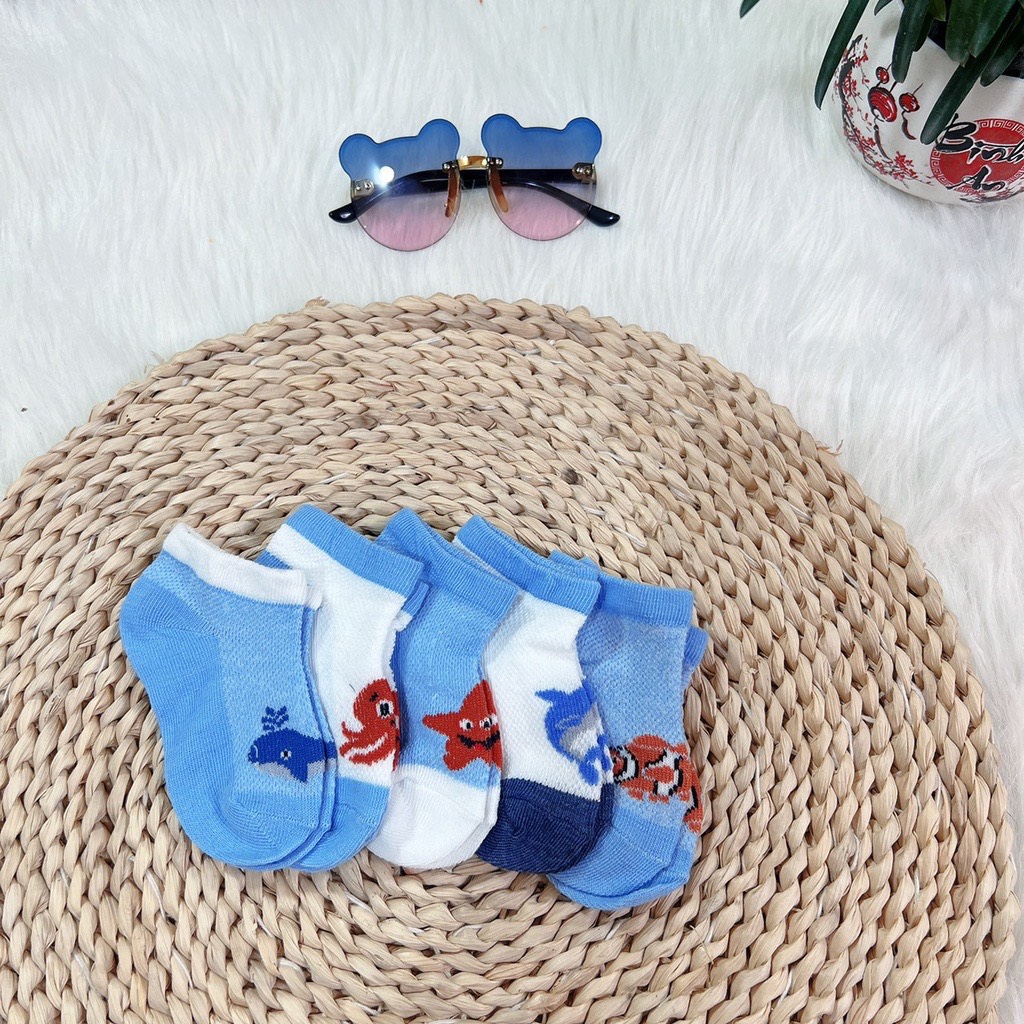 Set 5 đôi tất vớ hình thú màu sắc sinh động cho bé