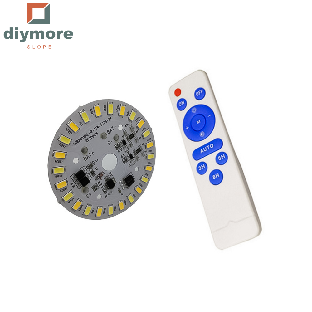 Diymore Đèn LED Năng Lượng Mặt Trời Hai Màu 3.2V 3.7V Hình Tròn Dốc Đèn Trần Năng Lượng Mặt Trời 12W Tấm Điều Khiển Từ Xa Cho Đèn Sân Năng Lượng Mặt Trời
