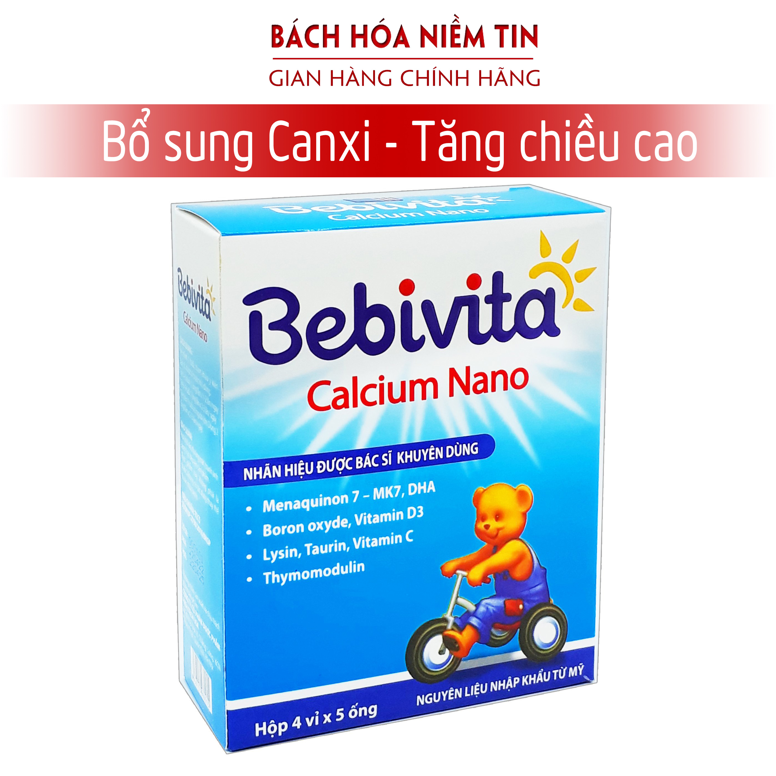 Siro bổ sung canxi cho bé Bebivita Calcium Nano - bổ sung canxi, vitamin D3