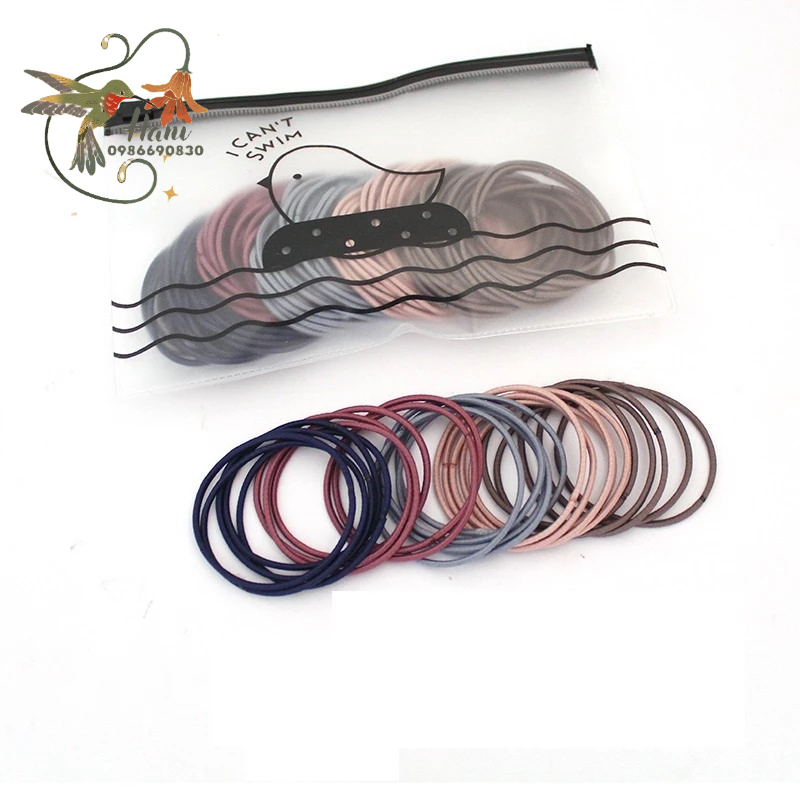 Set 10 dây cột tóc trơn đơn giản không gây rối tóc rụng tóc