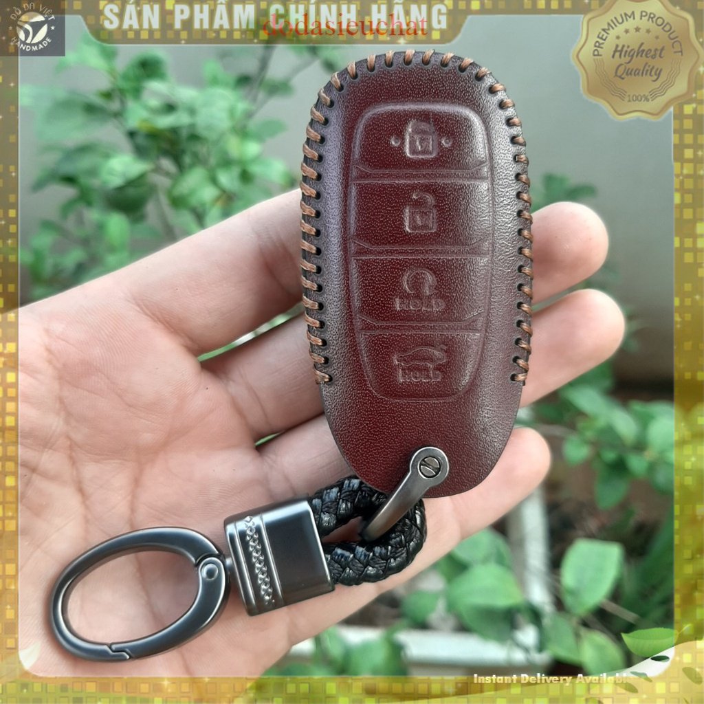 Bao da chìa khóa hyundai accent, elantra 2021-2023. da thật, bảo hành 24 tháng