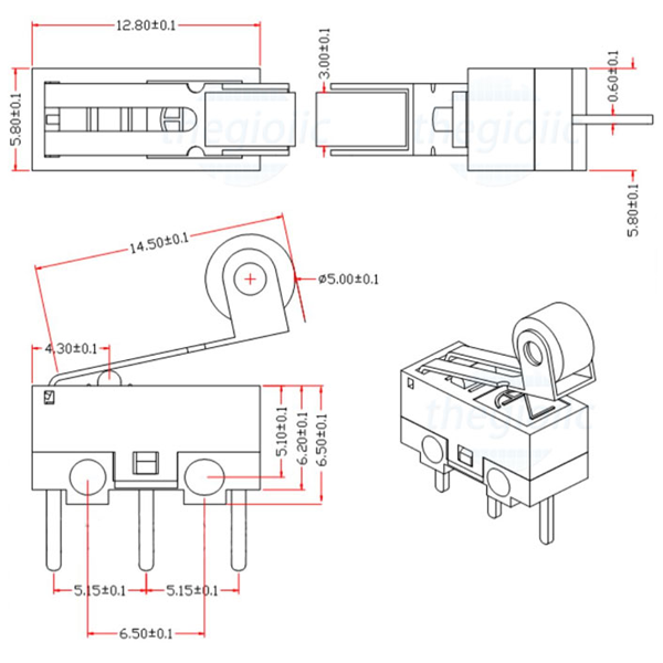 Công tắc hành trình KW-10 1A 125V