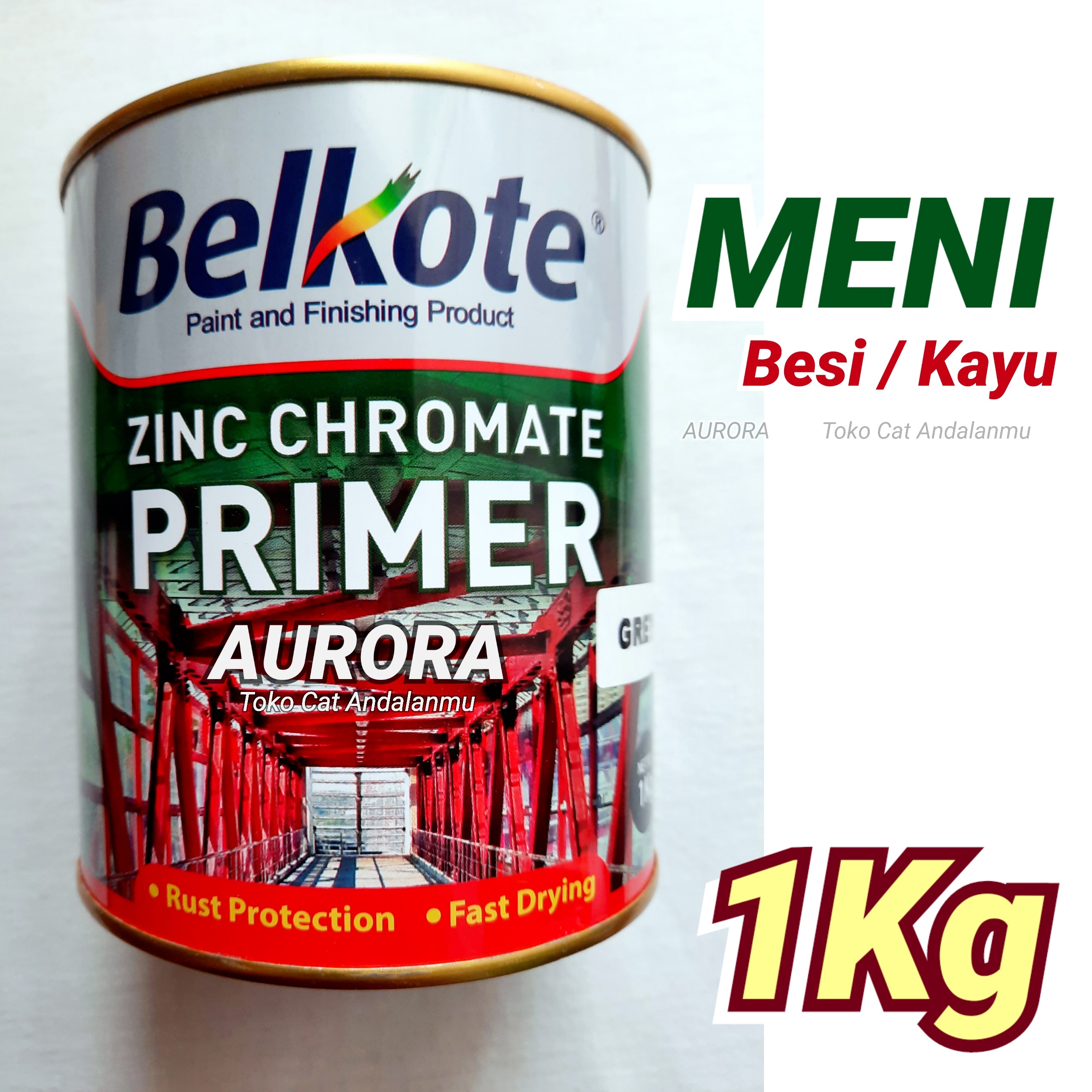 BELKOTE Zinc Chromate Primer Grey Abuabu Meni Besi dan Kayu Belkot Abu