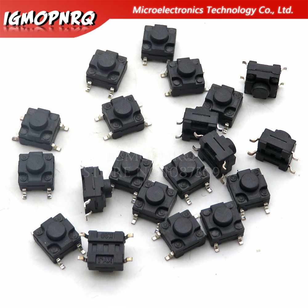 20PCS 6X6 PCB Tactile Mini Push Button Switch SMD DIP 4pin Micro Switch 6*6*4.3/5/6/7/8 Mm 6x6*4.3mm 5mm 6mm 7mm 8mm Waterproof integrated circuit