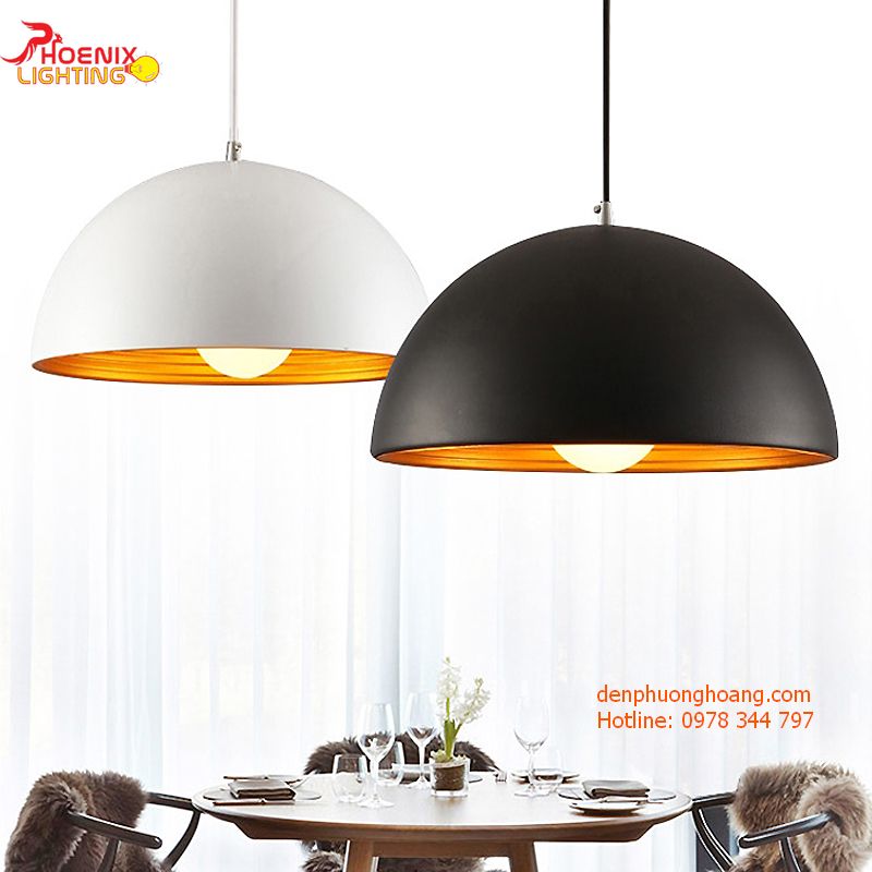 Đèn thả nửa cầu trang trí quán cafe, nhà hàng tuyệt đẹp D400