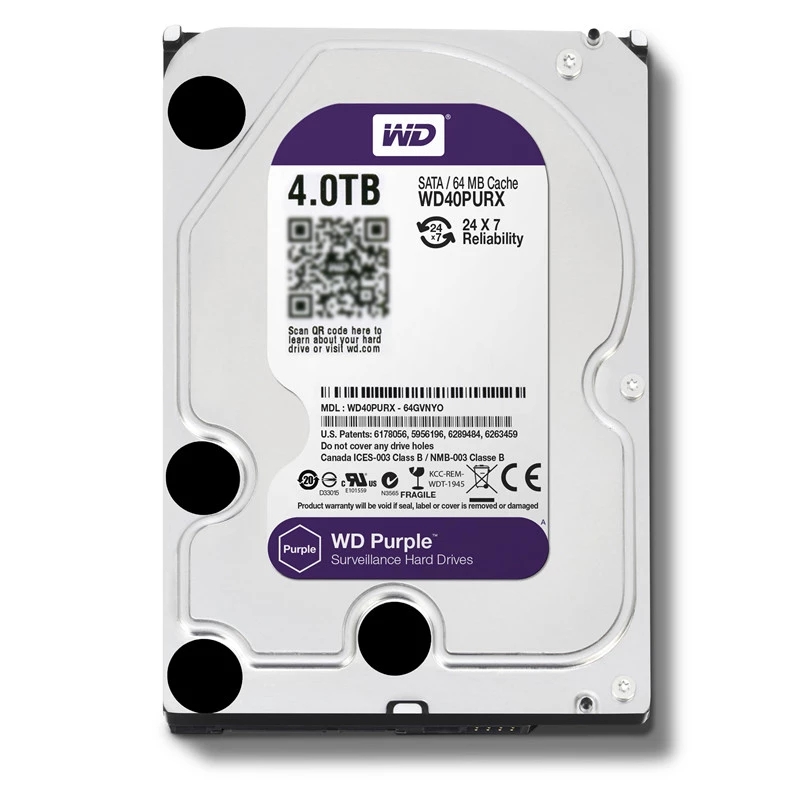 WD Purple 4TB Surveillance Internal Hard Drive Disk 3.5 64M Cache SATA III 6Gb/s 1TB 2TB 3TB HDD HD Harddisk for CCTV DVR NVR. 