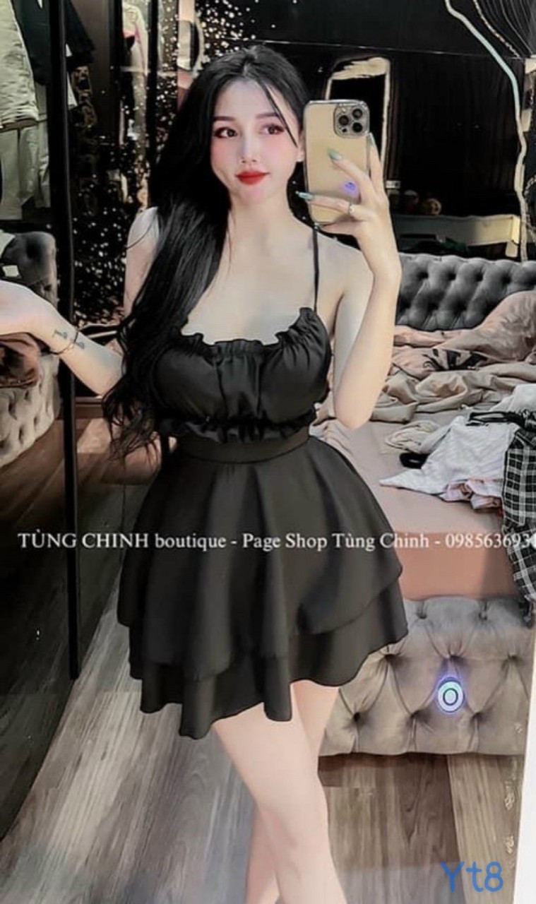 Sét lụa sexy màu đen huyền bí đẹp lung linh như hình ld22
