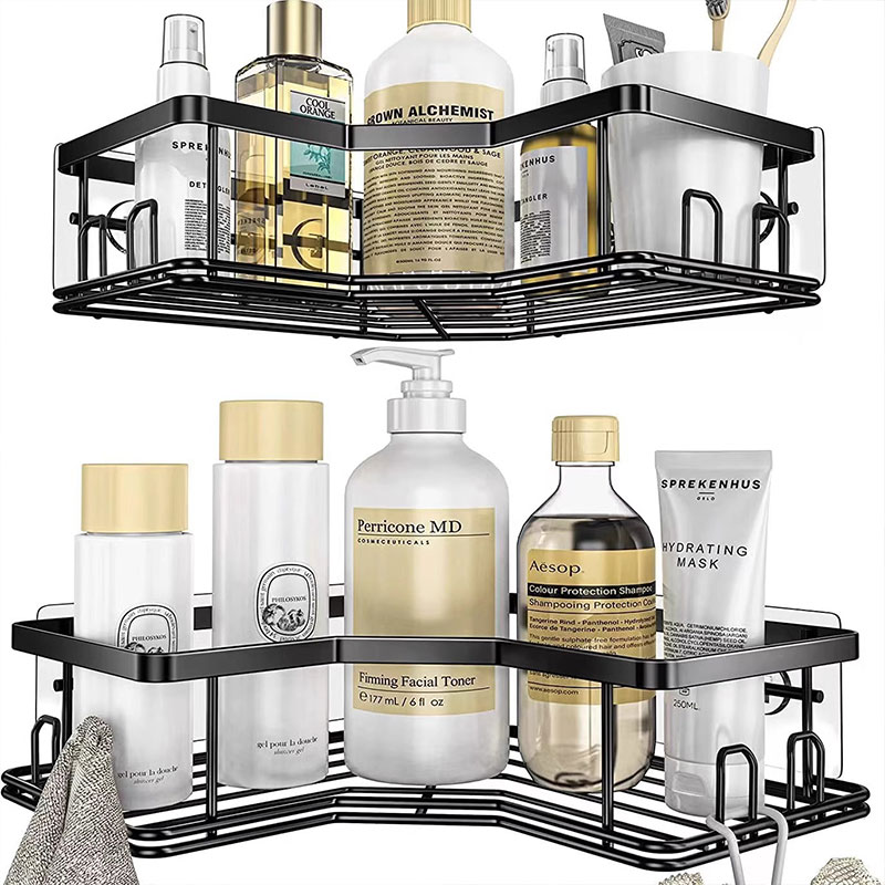 Soap rack Punch-free shelf Triangular shelf Bathroom and bathroom partition Iron art storage rack Bathroom storage basket Wall-mounted storage rack