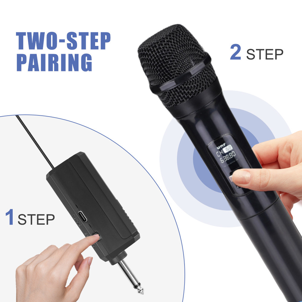 Mic-rô không dây năng động cầm tay micro Micro karaoke mic với Receiver sạc cho tiệc cưới Nhà thờ Câu lạc bộ
