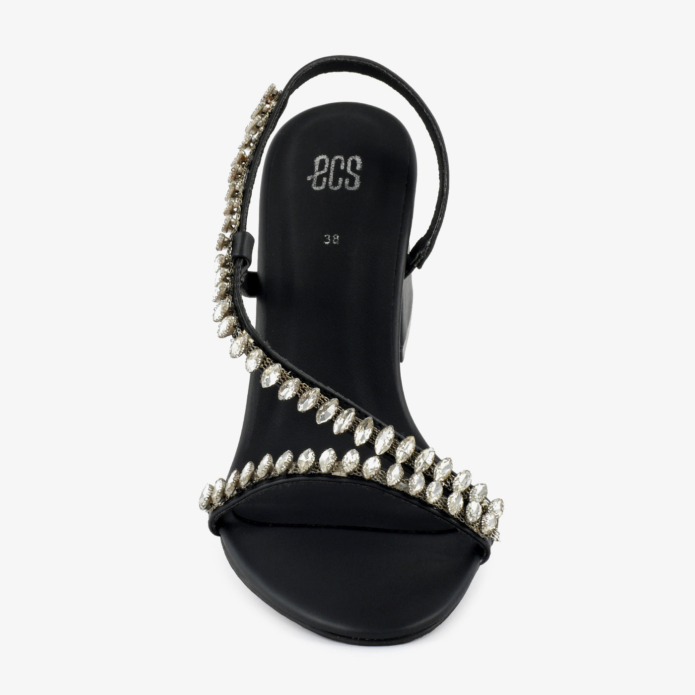 ECS Crystal Line 3 Inch Heel Sandals For Women. 