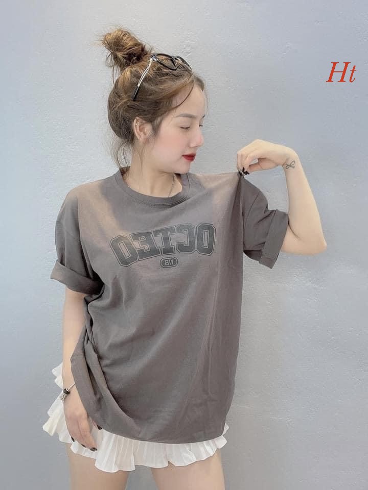 Áo phông chữ Oc.teo Màu: trắng,chì 🆘 chất cotton Su ht