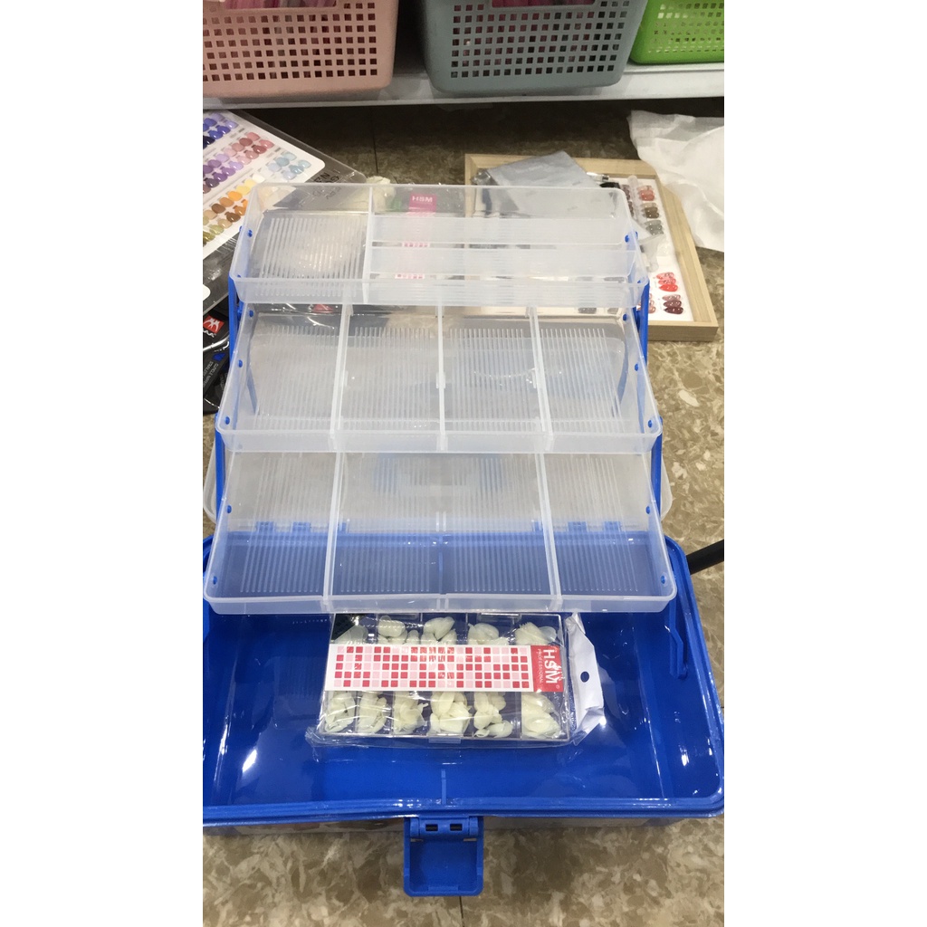Cốp nhựa 3 tầng đựng đồ nail - mi