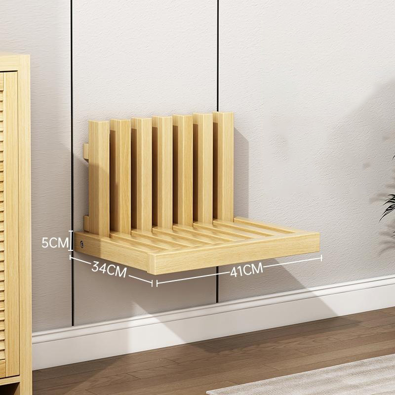 Solid wood folding shoe changing stool, wall-mounted household door, shoes, door stool, entrance invisible, wall-hung folding chair