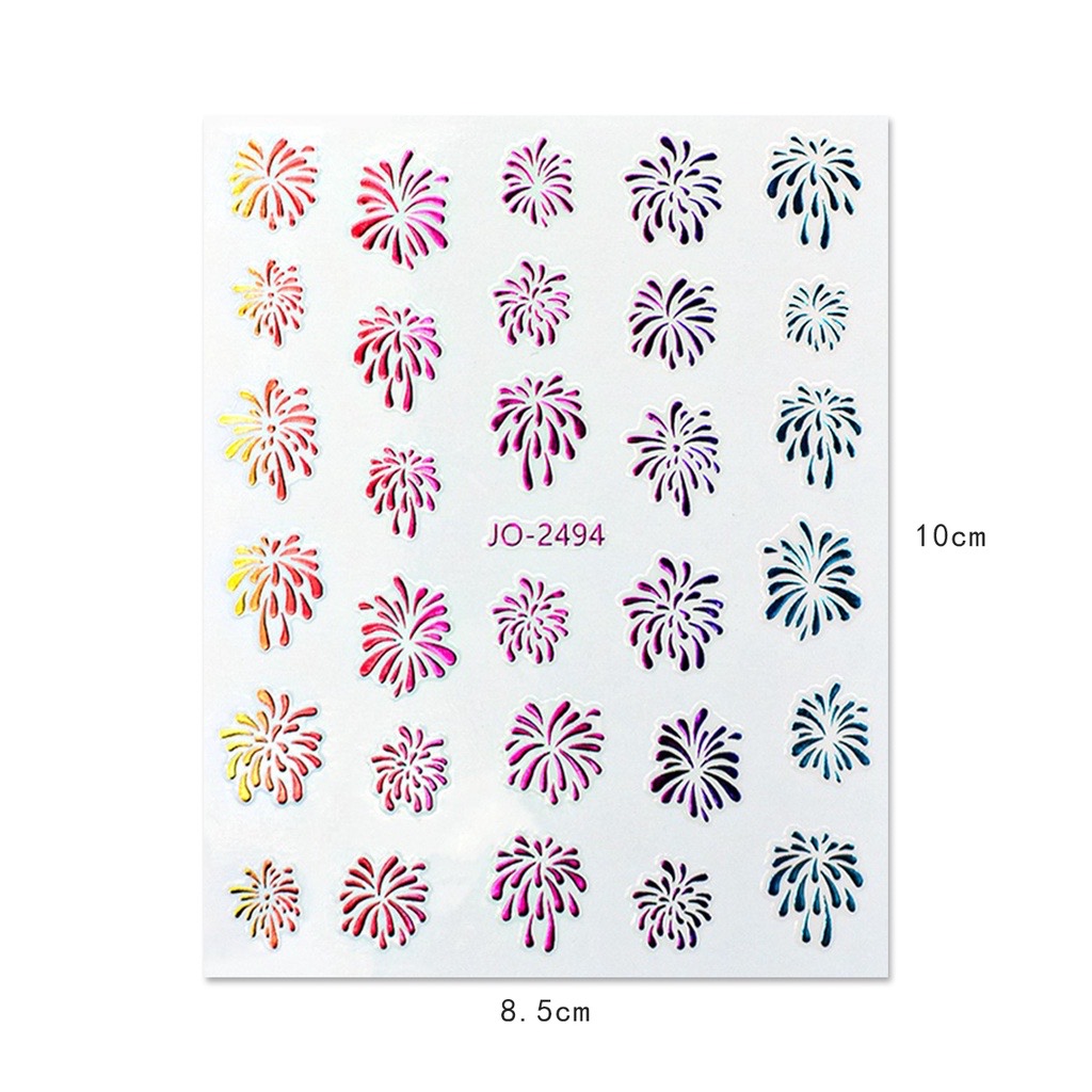 Sticker pháo hoa firework Tết JO-2494 dán móng năm mới 2024