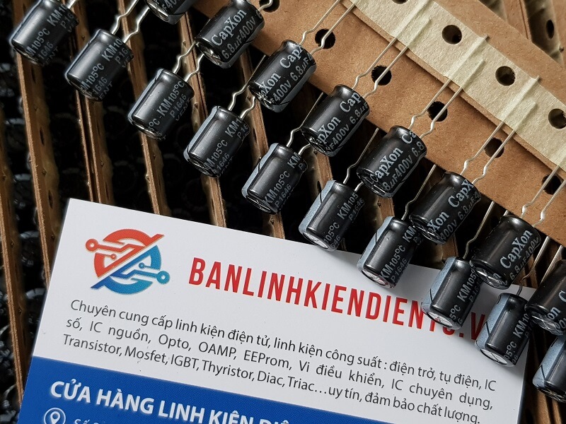 Tụ hóa 6.8uf 400v kích thước 8×11.5mm