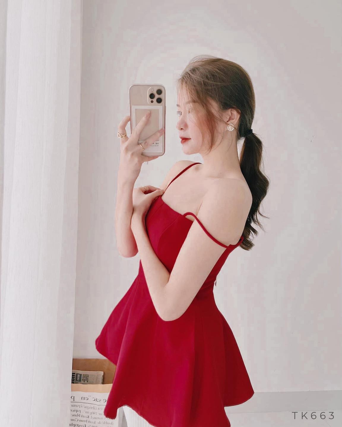 Áo 2 dây form peplum dáng xòe hàng thiết kế