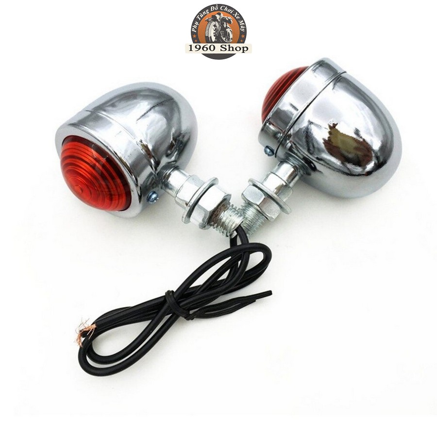Combo 2 đèn xi nhan kèm pat 🏍🛵xi nhan hột vịt🏍🛵xi nhan classic hột gà thép sơn tĩnh điện và xi inox