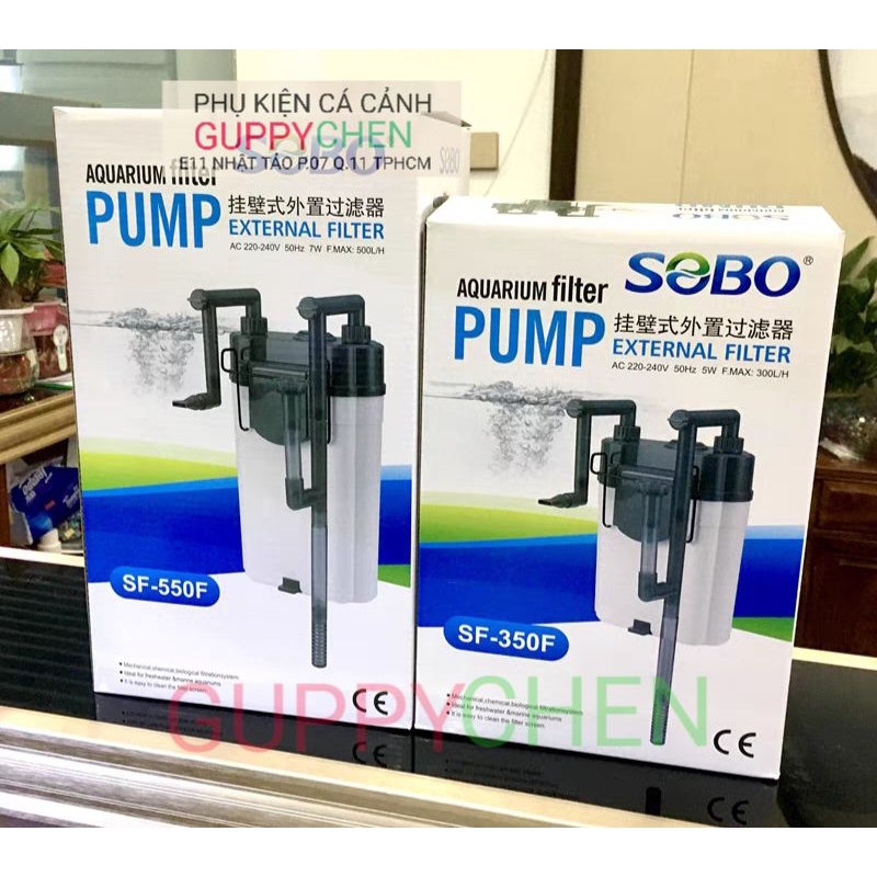 Máy lọc treo thành hồ cá sobo sf-350f, sf-550f dùng cho hồ cá