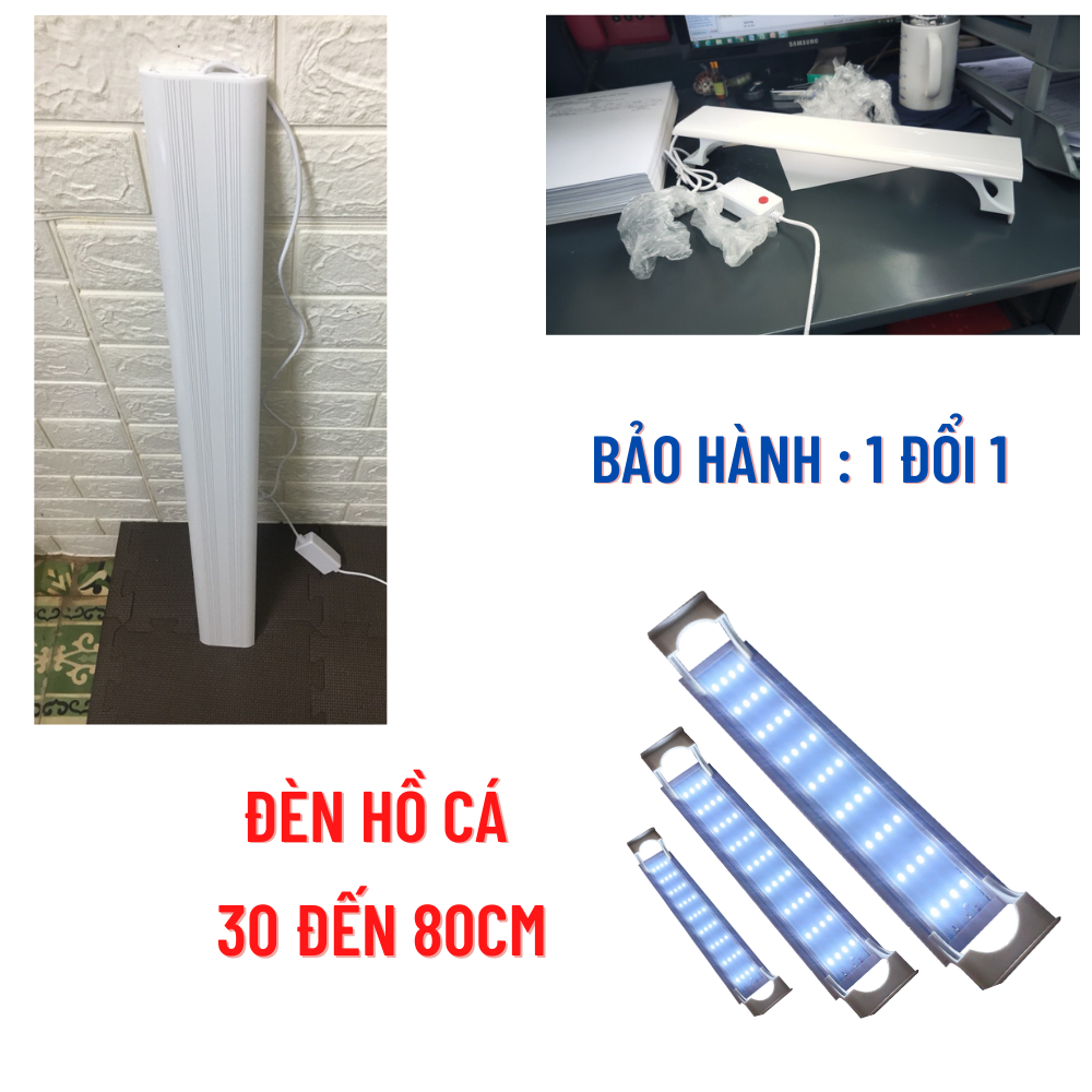 Đèn hồ cá 30cm - 80cm THỦY SINH 4 dãy LED ánh sáng trắng cho hồ cá hồ thủy sinh