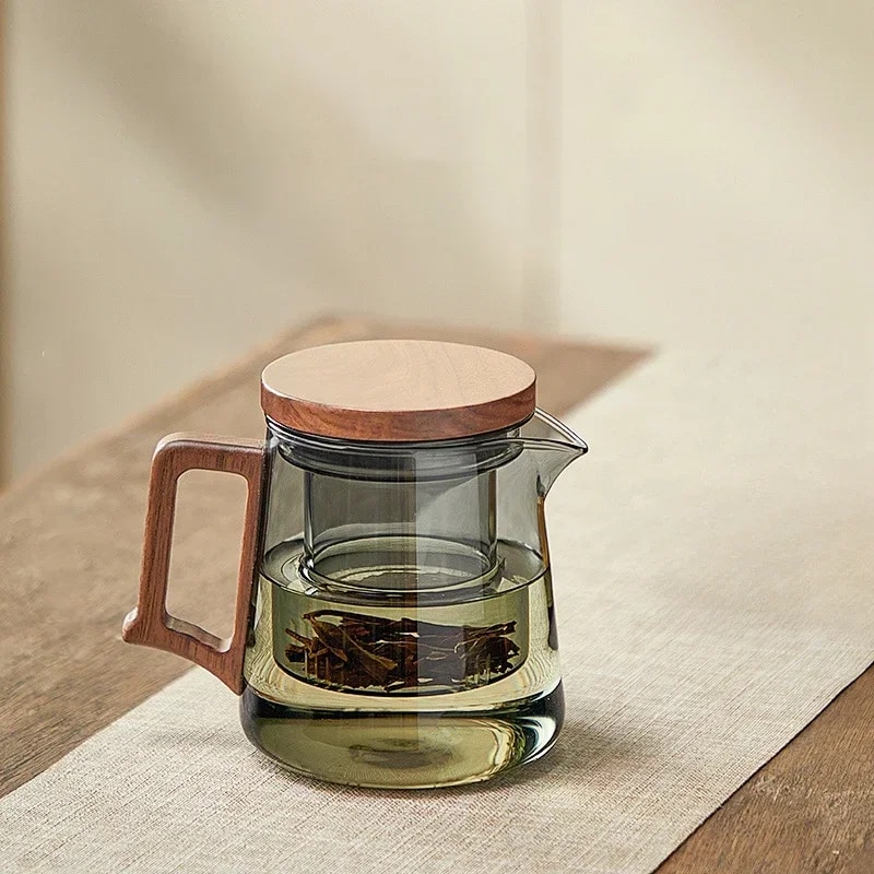 【Deal of the day】 Glass Teapot A Household Hightemperature Resistant Single Pot Filter Tea Making Tool