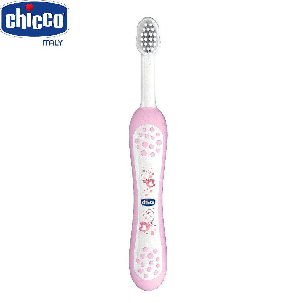 Chicco. Bàn chải đánh răng Bướm hoa/Rùa con/Cá xanh 6M+