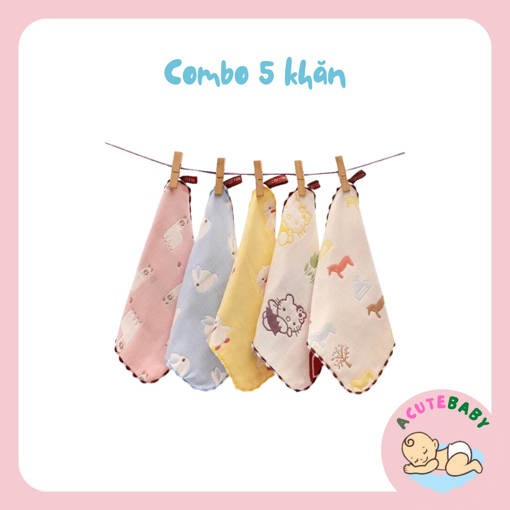 5 Khăn sữa cho bé sơ sinh Khăn xô Aden mẫu hót