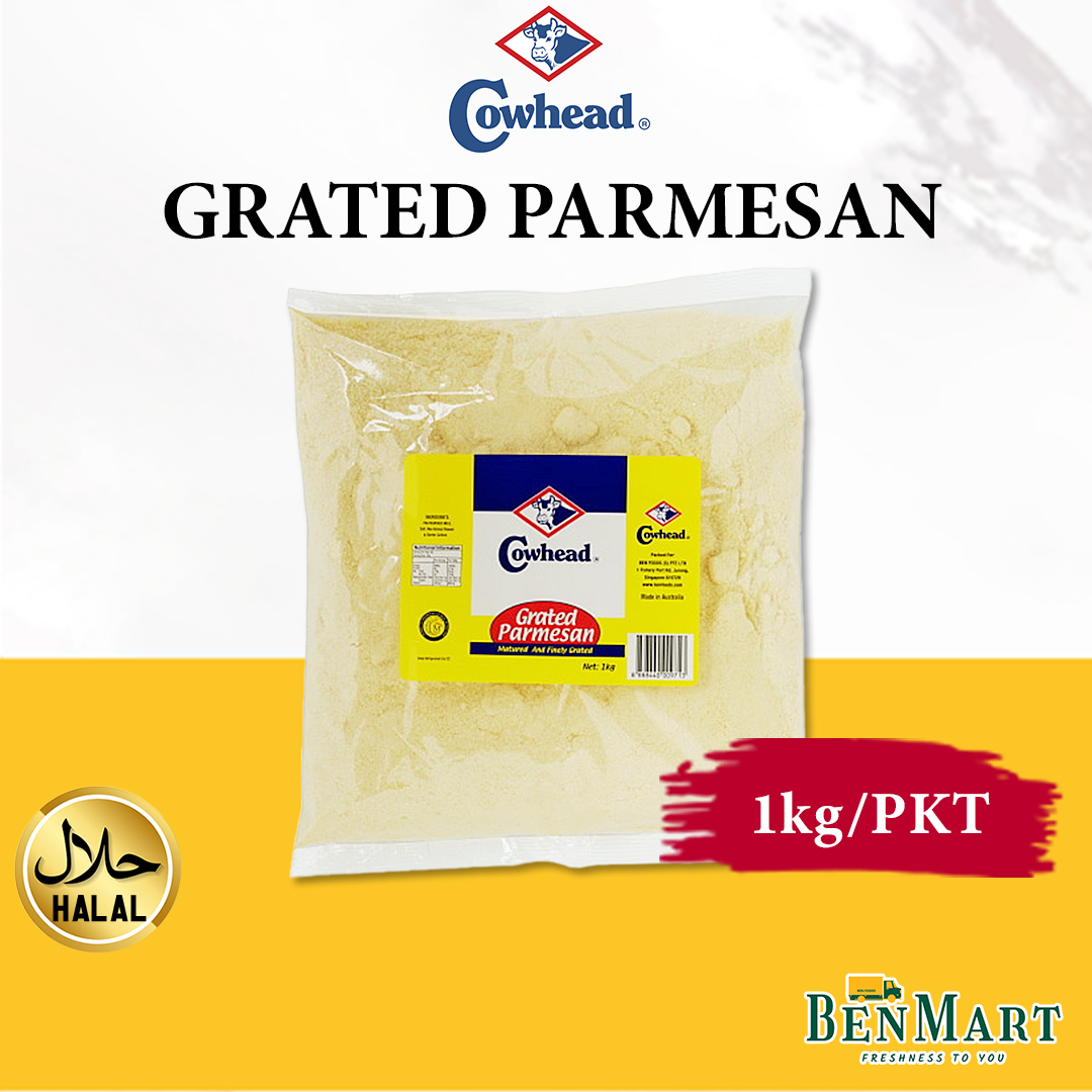 [BenMart Frozen] Cowhead Grated Parmesan Cheese Bulk Value Pack 1kg Halal Lazada Singapore