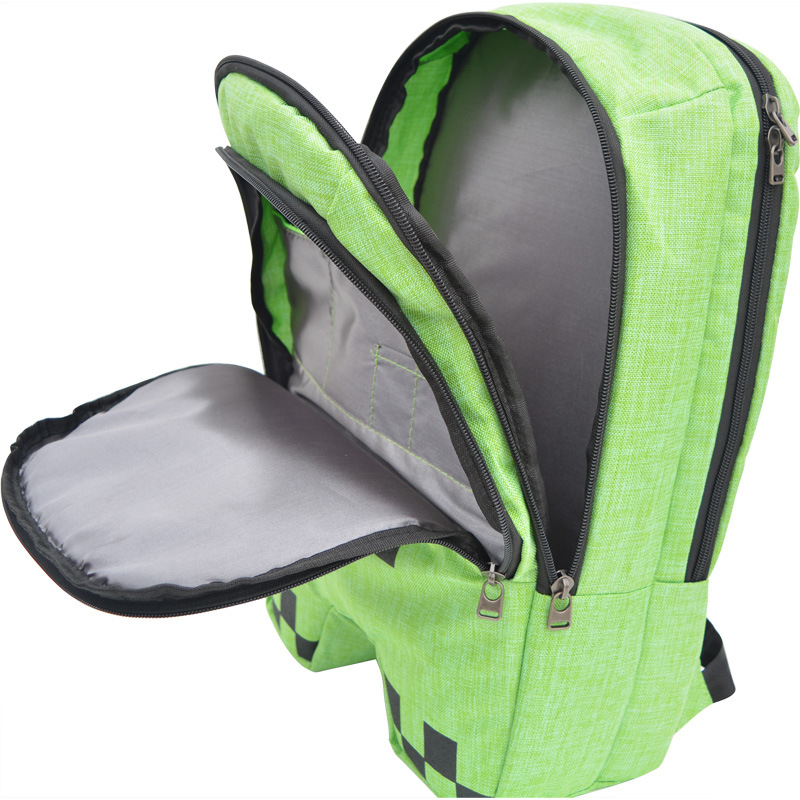 🎒🎒 Minecraft Schoolbag Simplified Version Creeper Jj Monster Backpack Cross-Border E-Commerce Cartoon Student Schoolbag In Stock