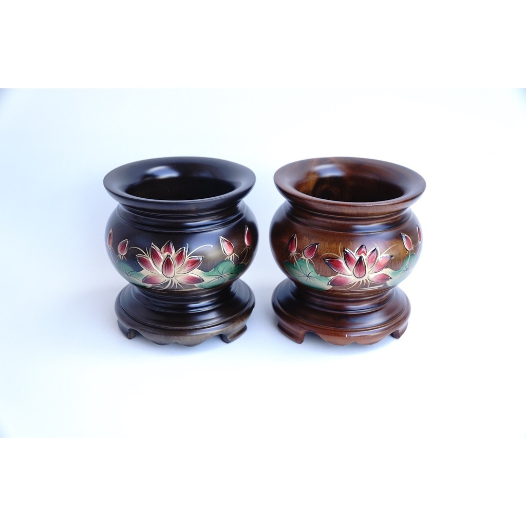 Bát nhang gỗ cao cấp ngang 13cm
