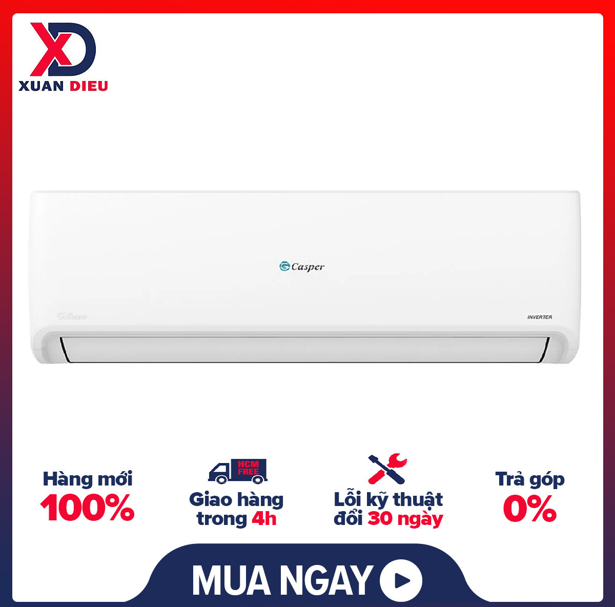Máy lạnh Casper inverter 2.0 HP GC-18IS33