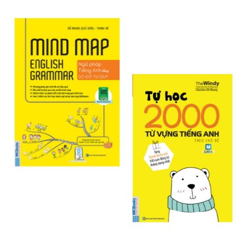 Combo mindmap english grammar - ngữ pháp tiếng anh bằng sơ đồ tư duy cho người học căn bản và tự học 2000 từ vựng tiếng anh theo chủ đề