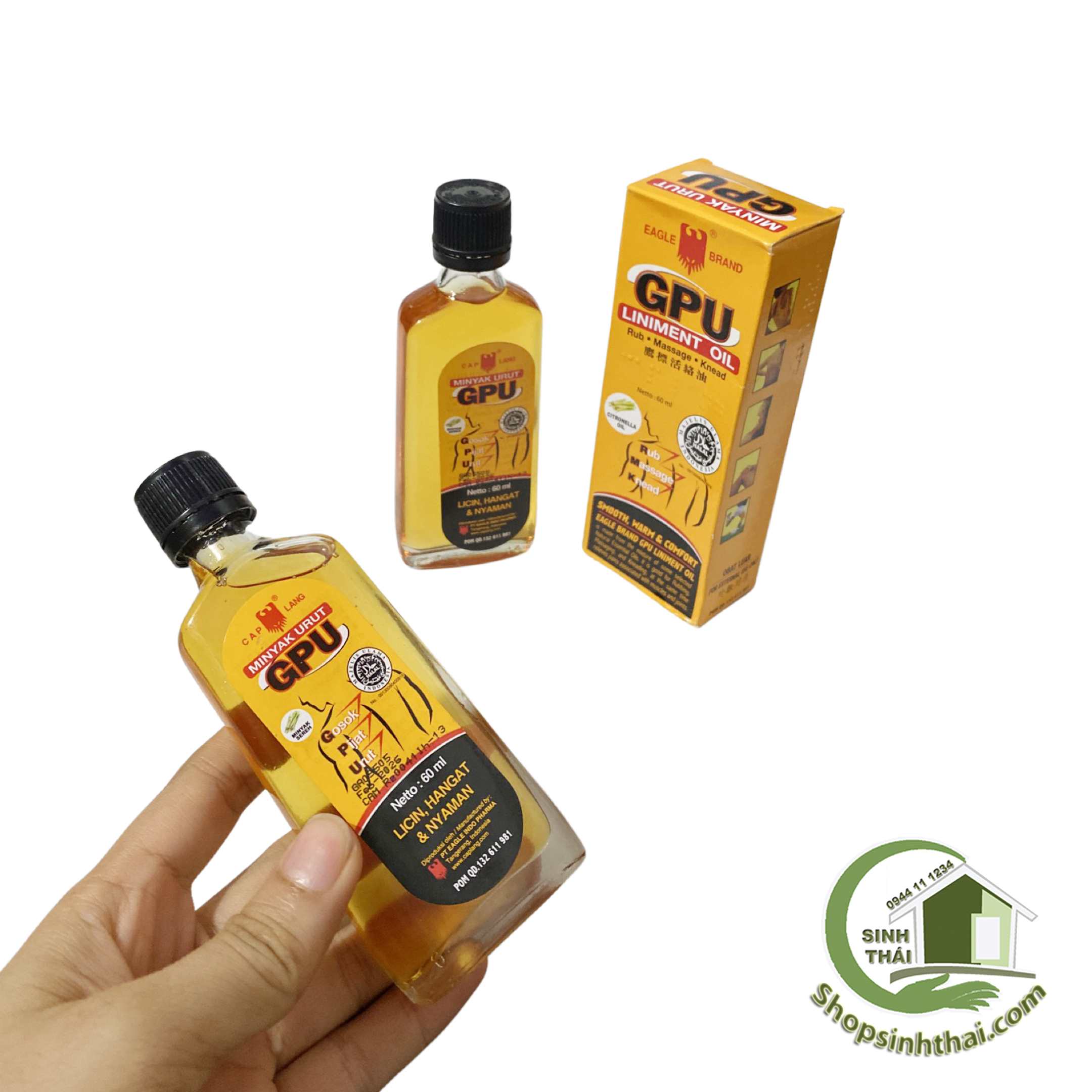 Dầu xoa bóp GPU 60ml - Dầu gừng Indonesia