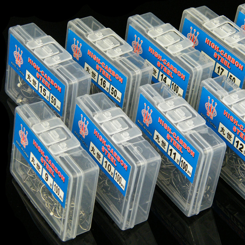 100pcs Boxed Marusei Hooks Crooked Barbed Sharp Black High Carbon Steel Wild Fishing Hooks. 