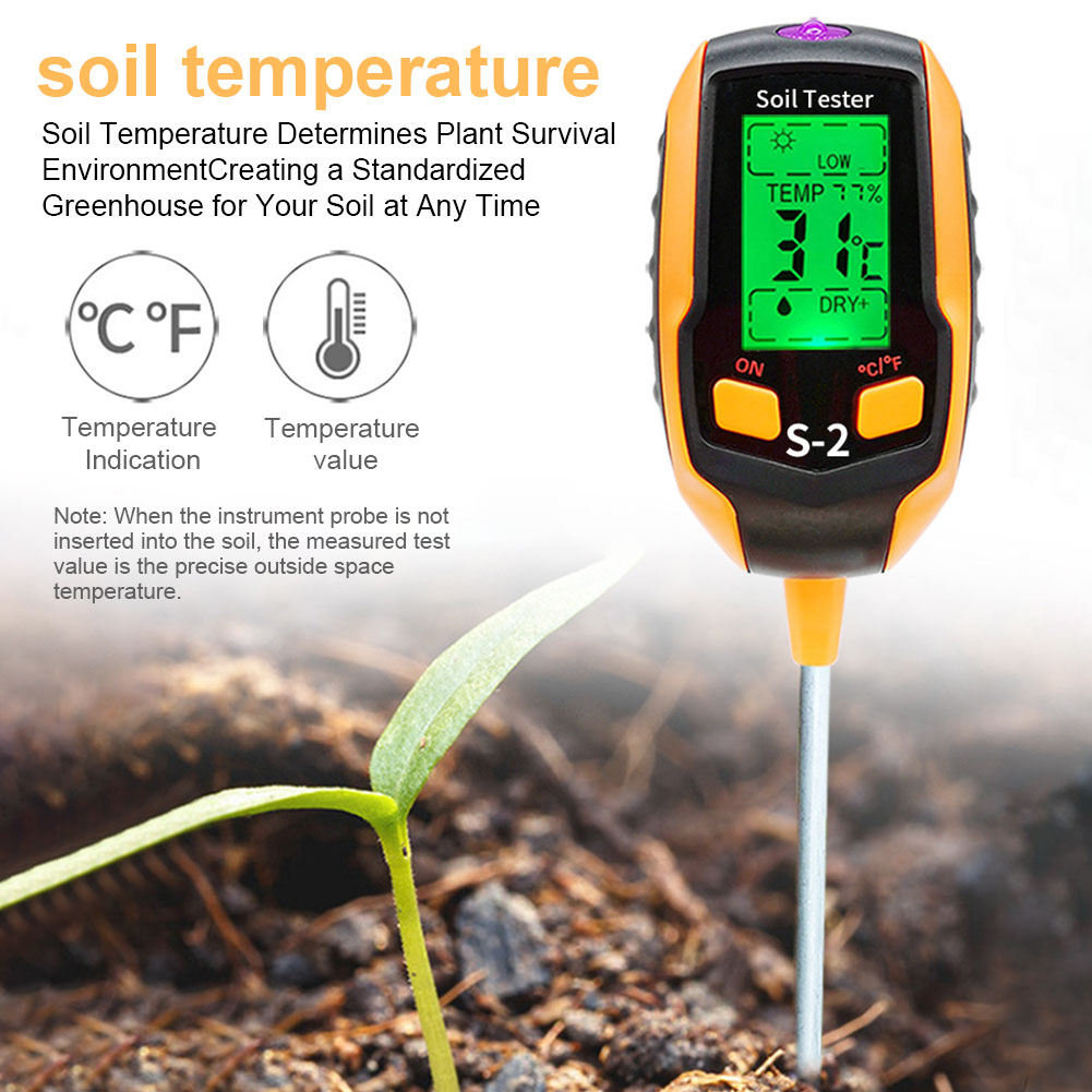 6-in-1 Soil Moisture Meter  Digital pH Meter Soil Salinity Tester Moisture/Temperature/Sunlight/Environment Humidity Meter  Soil Tester for Garden  Lawn  Farm