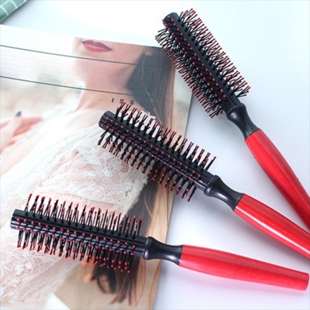 DIY Curly Hair Styling Round Comb Anti-static Hairdressing Roller Comb ...