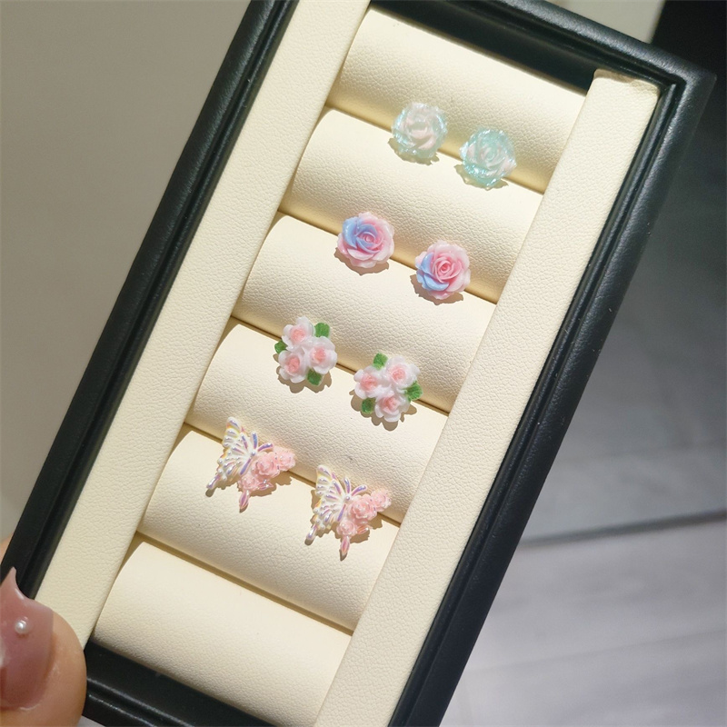 1/4Pair%20Sweet%20Flower%20Butterfly%20Stud%20Earrings%20For%20Women%20Girls%20Cute%20Mini%20Resin%20Earrings%20Fashion%20Party%20Jewelry%20Accessories%20Gifts%20YUEYING%20-%20Image%204
