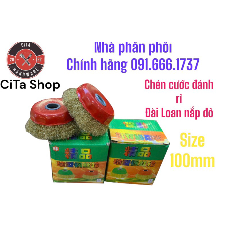 Cước chén chà sắt, đánh rỉ nắp đỏ Đài Loan 1 Tấc